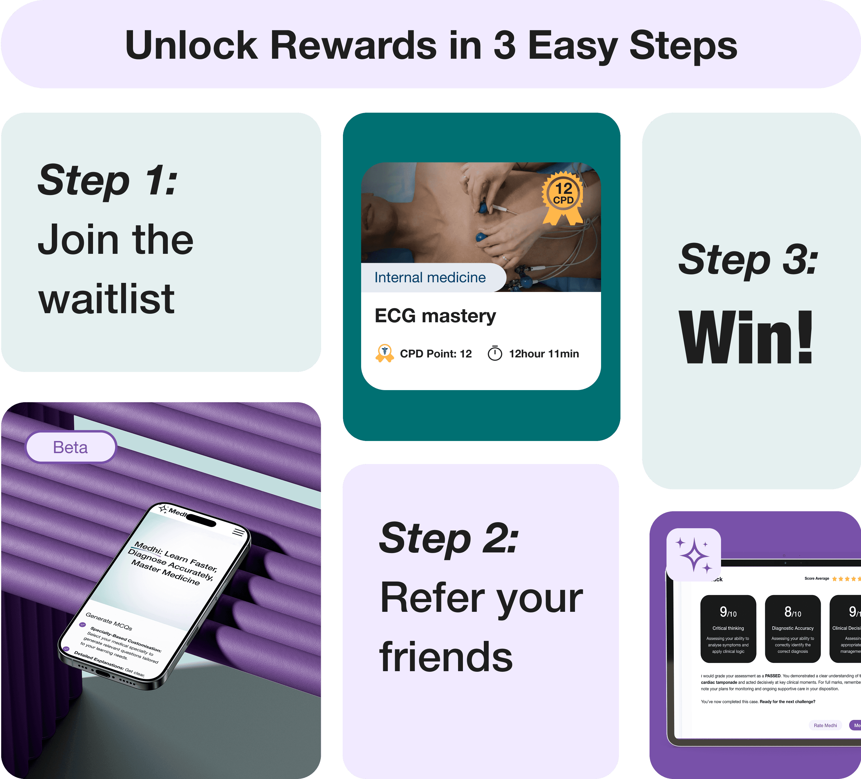 Unlock Rewards in 3 easy steps Step 1. Join the waitlist, Step 2. Refer your friends, Step 3. Win